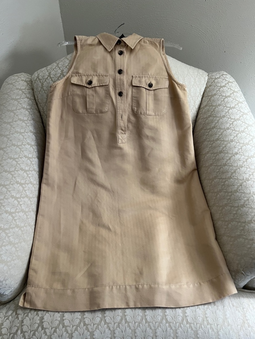 Lauren Ralph Lauren Sleeveless Midi Shirt Dress in Khaki